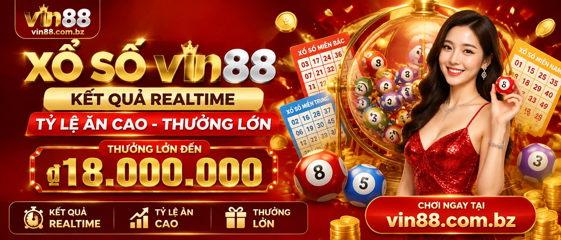 Giao diện Xổ Số Vin88 trên mobile